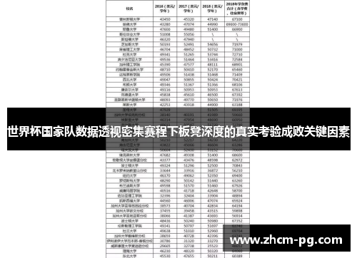 世界杯国家队数据透视密集赛程下板凳深度的真实考验成败关键因素